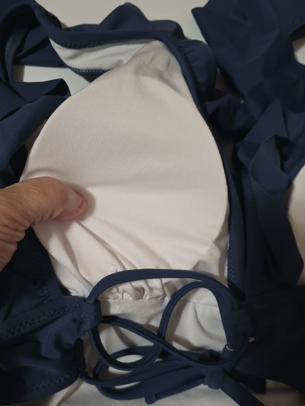 Cupshe  Blue Ruffle Strap One-Piece Swimsuit - Picture 6 of 7